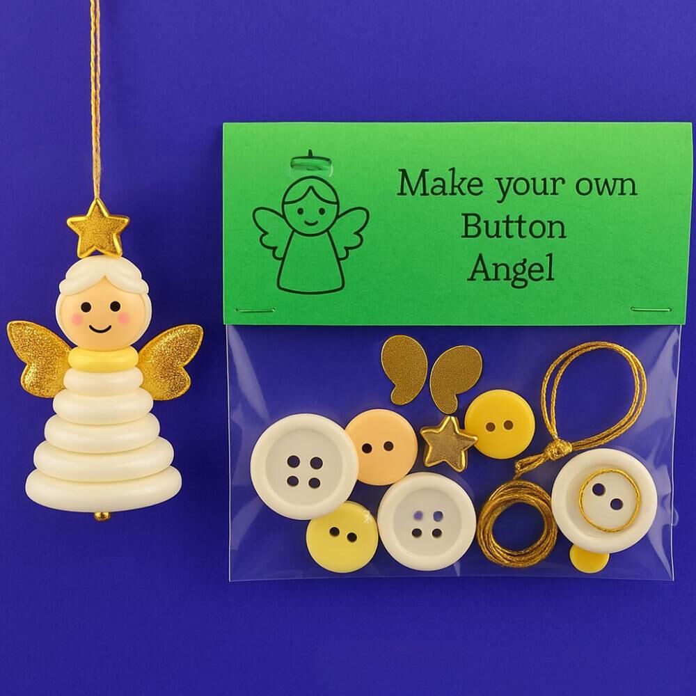 Christmas gift Christmas Button Ornament - Festive Santa Design Craft Kit (Snowman)