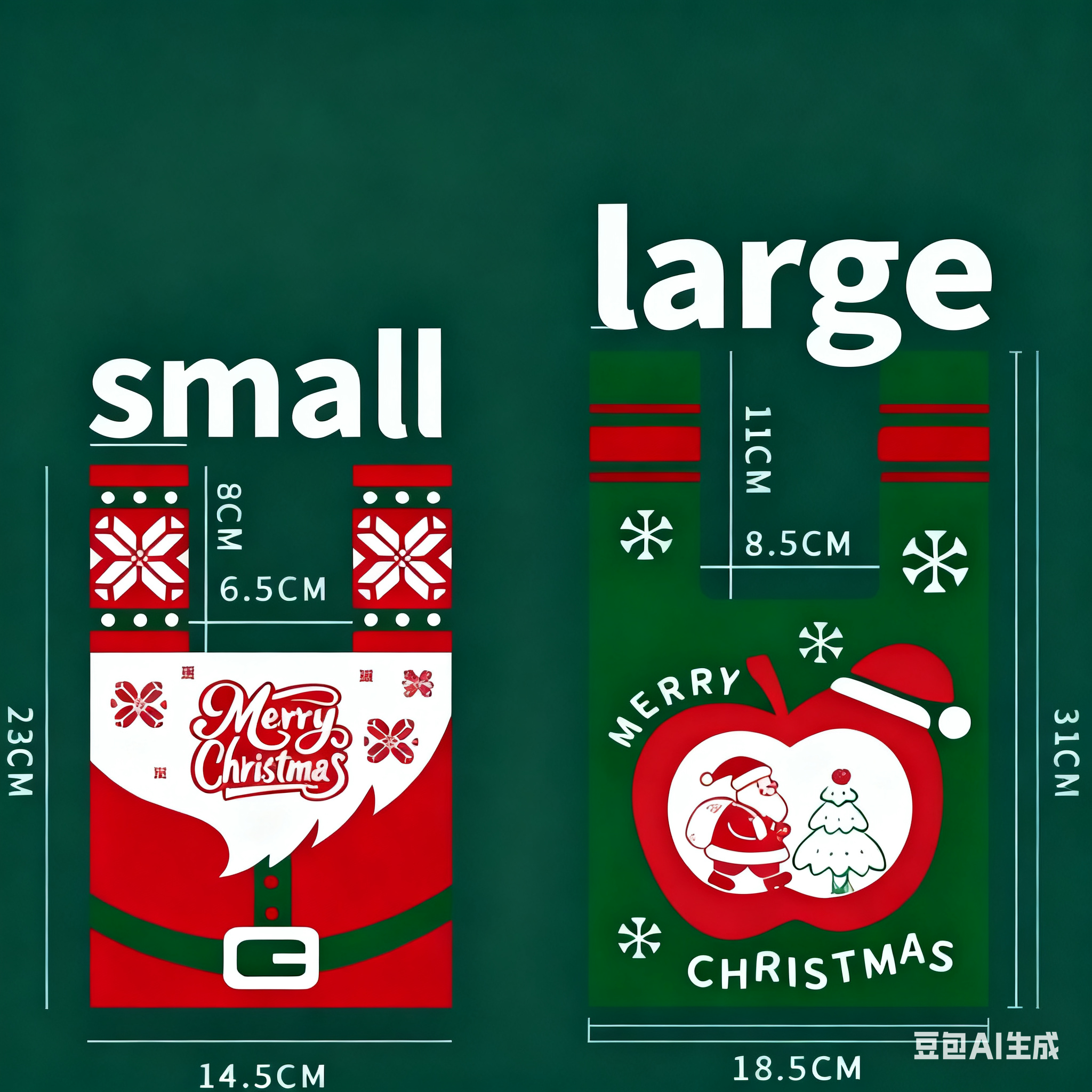 Christmas gift 4-Pack Christmas Knitted Gift Bags - Small & Big Festive Pouches for Apples, Candies, Christmas Eve Gifting & DecorationProduct(S)