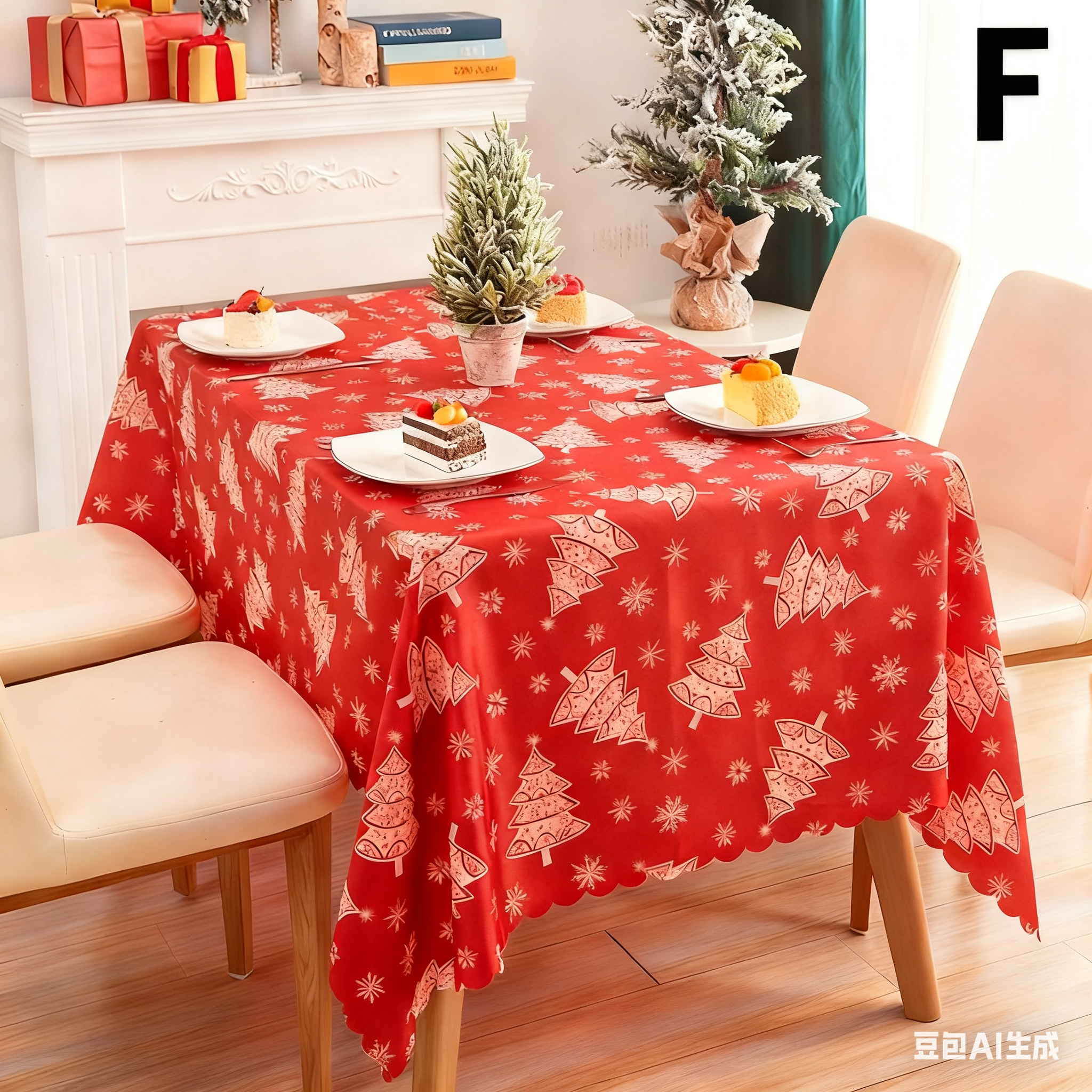Christmas gift Christmas Tablecloth - Festive 180x150cm Table Cover for Holiday Dining & Home Decor(D)