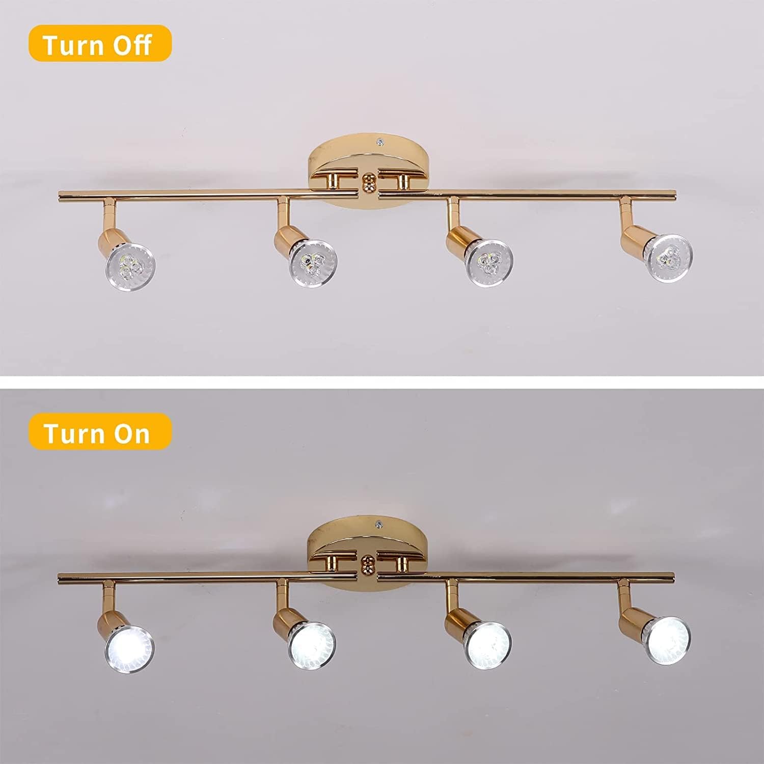 Modern 4-Light Track Lighting Kit LED (Gold)