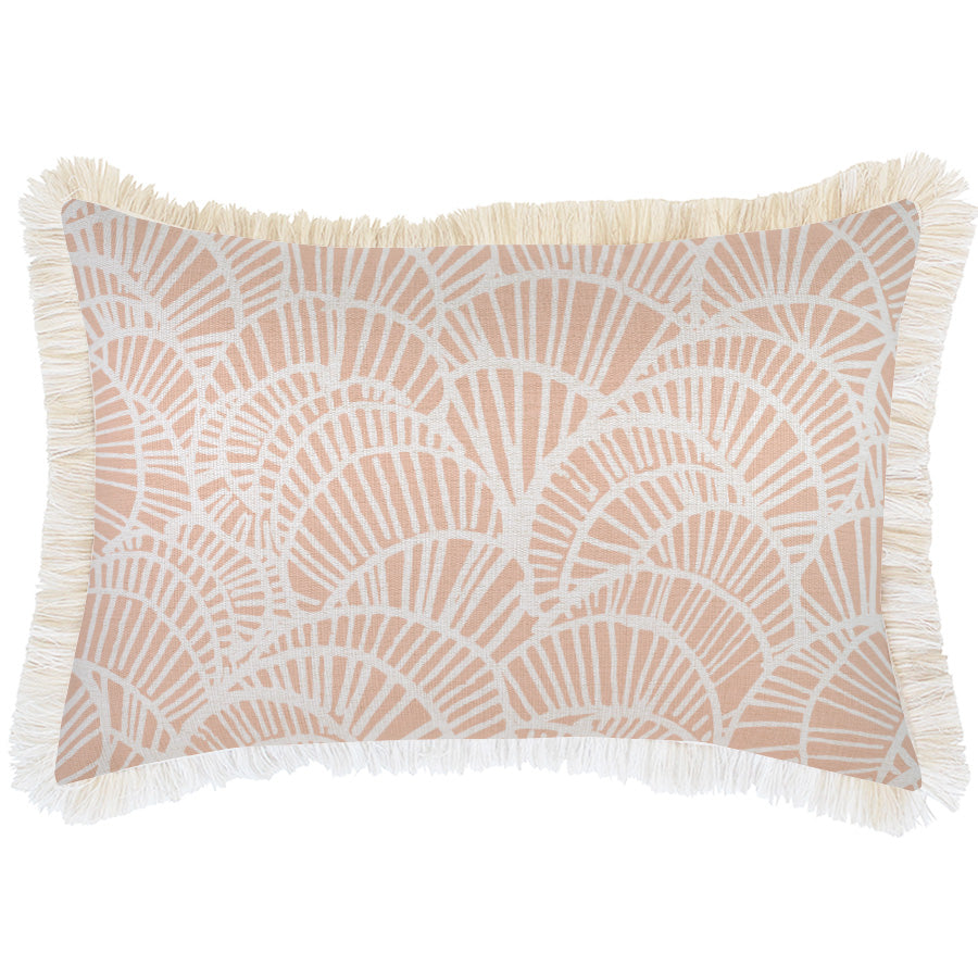 Cushion Cover-Coastal Fringe Natural-Positano Blush-35cm x 50cm