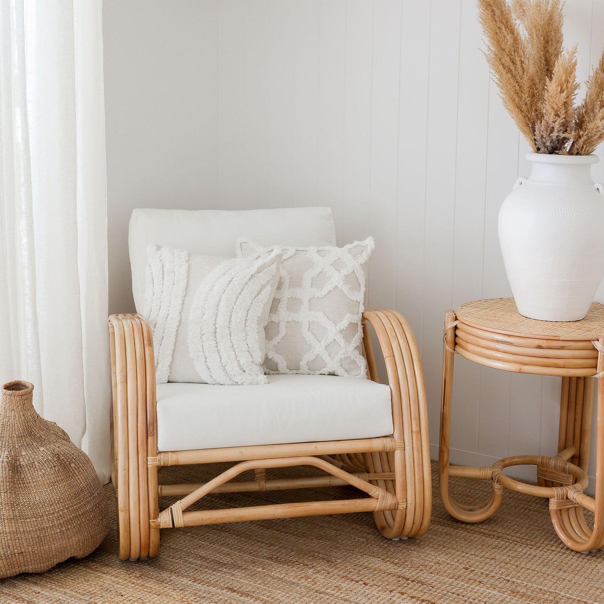 Cushion Cover-Boho Textured Single Sided-Lattice-50cm x 50cm