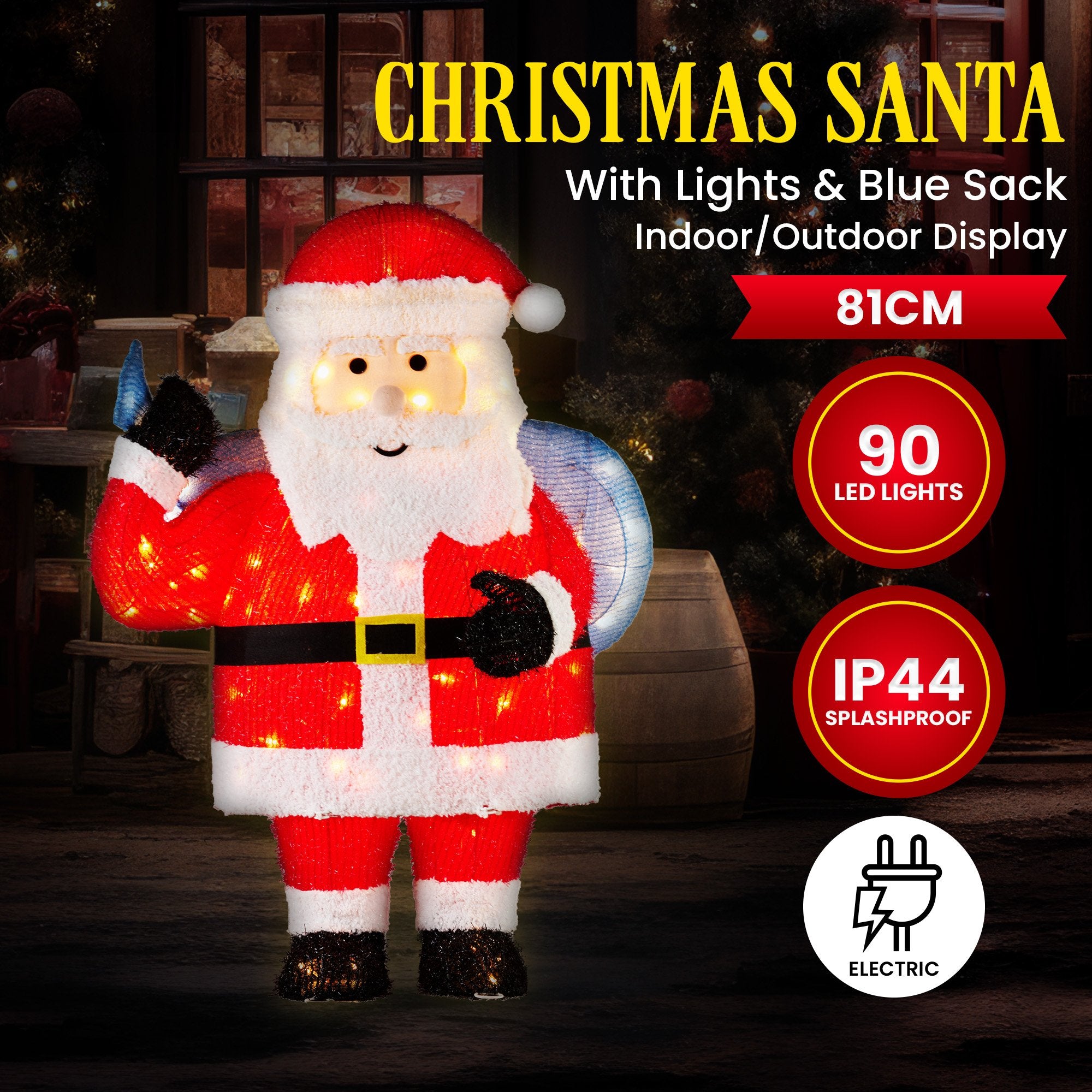 Christabelle 81cm Christmas Santa Display with Lights