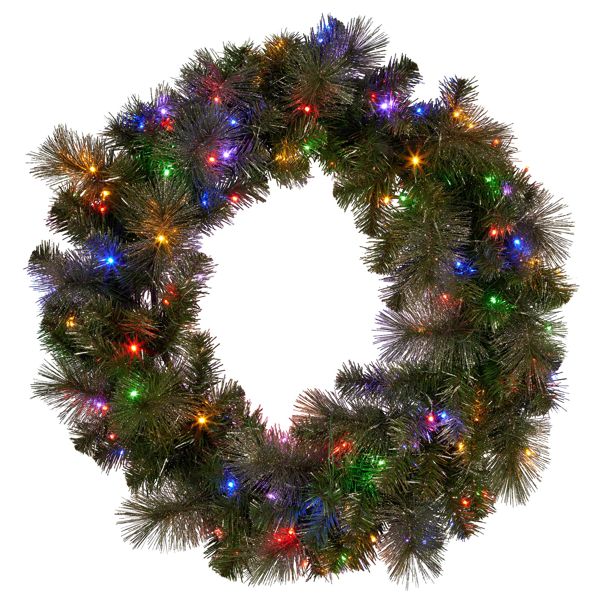 Christabelle 76cm Split Christmas Wreath with LED Lights for Double Front Doors Decoration