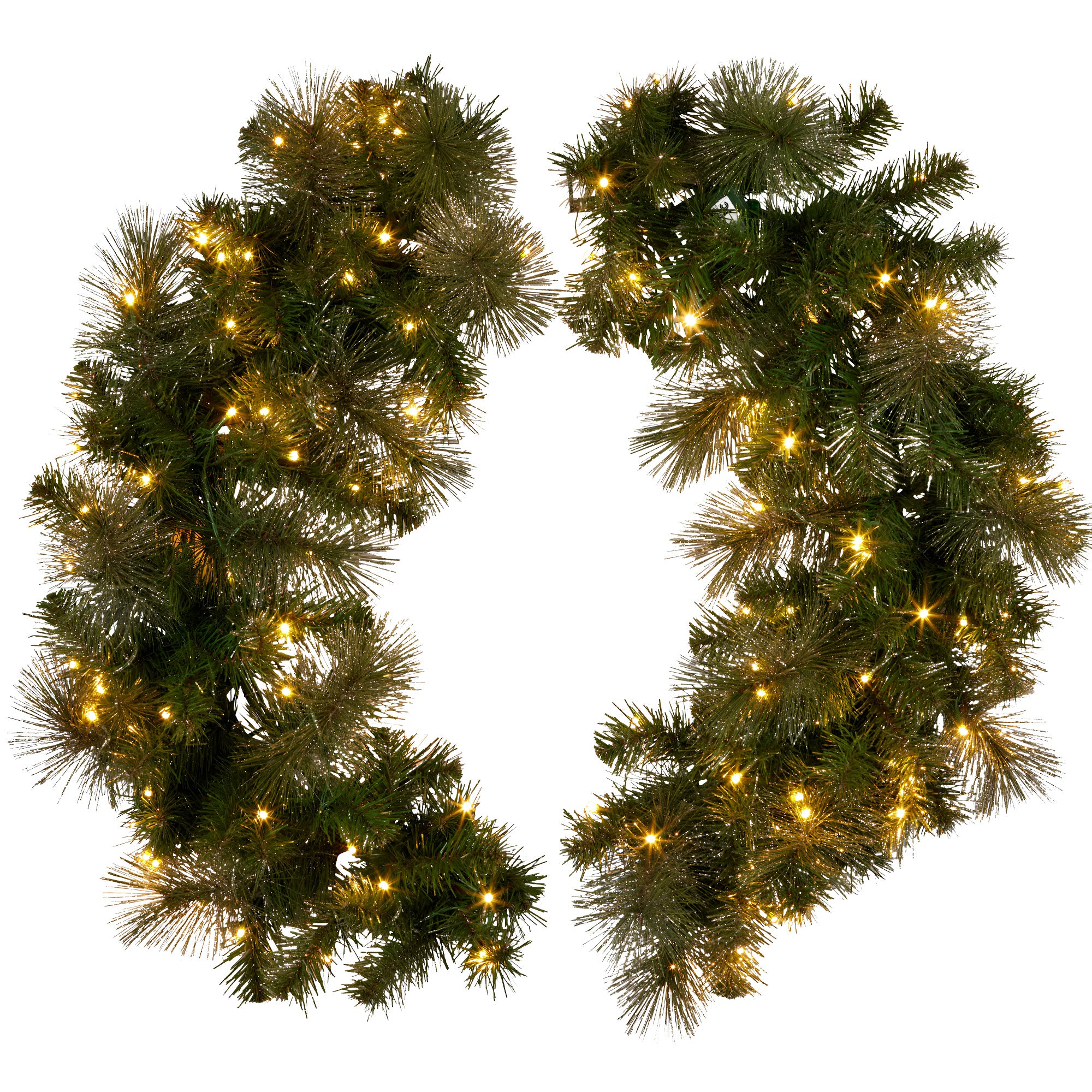 Christabelle 76cm Split Christmas Wreath with LED Lights for Double Front Doors Decoration