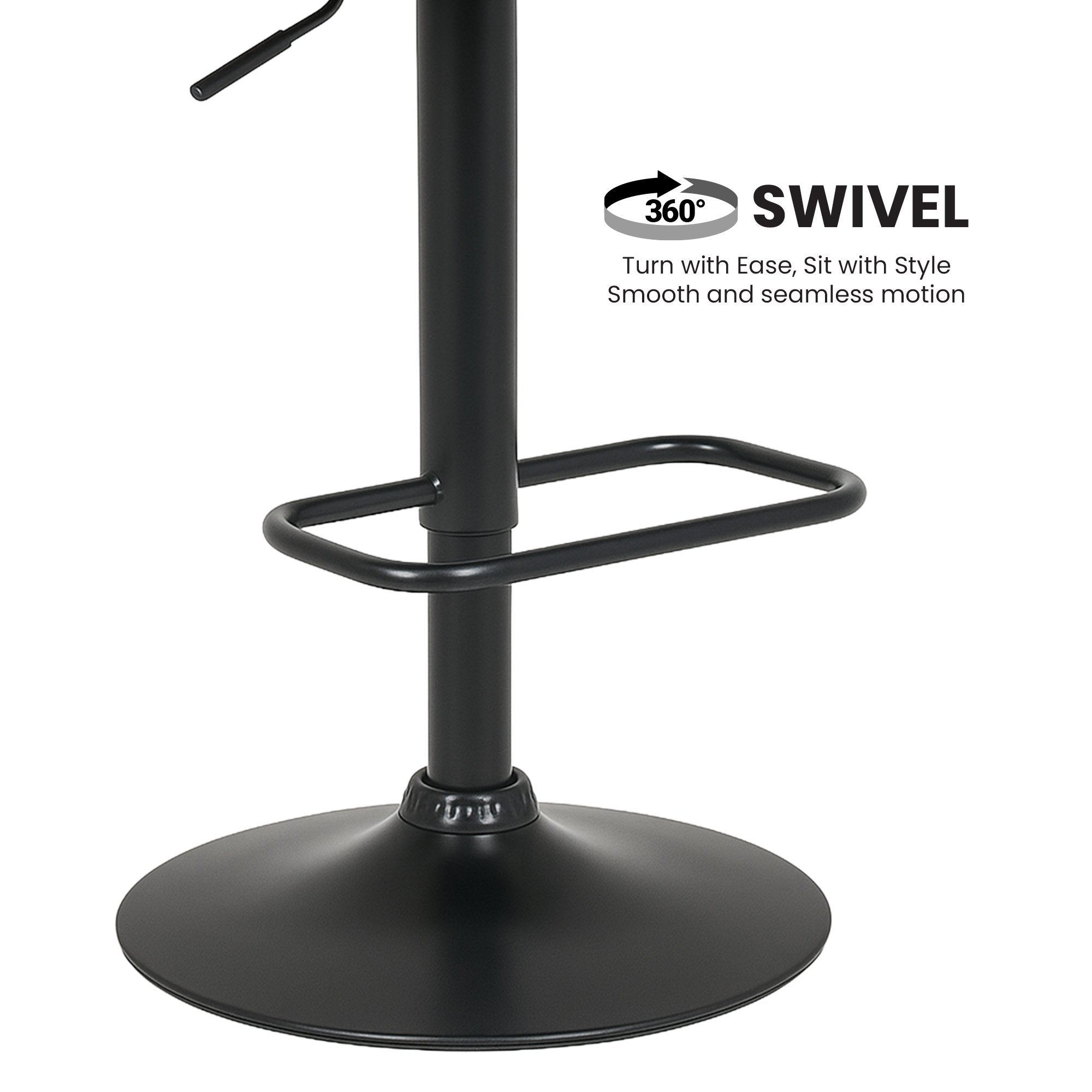 Sarantino Set Of 2 Bentwood Walnut Barstool Adjustable Height Swivel Footrest