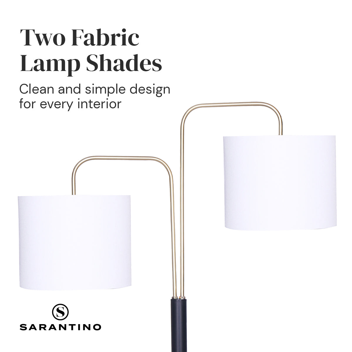 Sarantino Black/Brass Finish Reading Light Electric Table Lamp