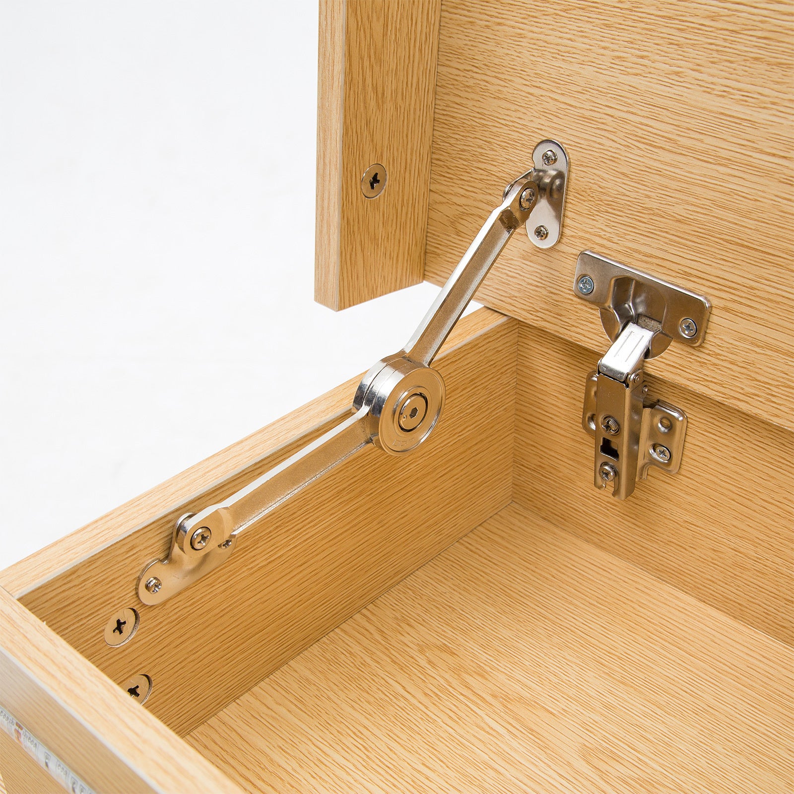 Bedside Table 3 Drawers RGB LED Bedroom Cabinet Nightstand Gloss GLORY OAK