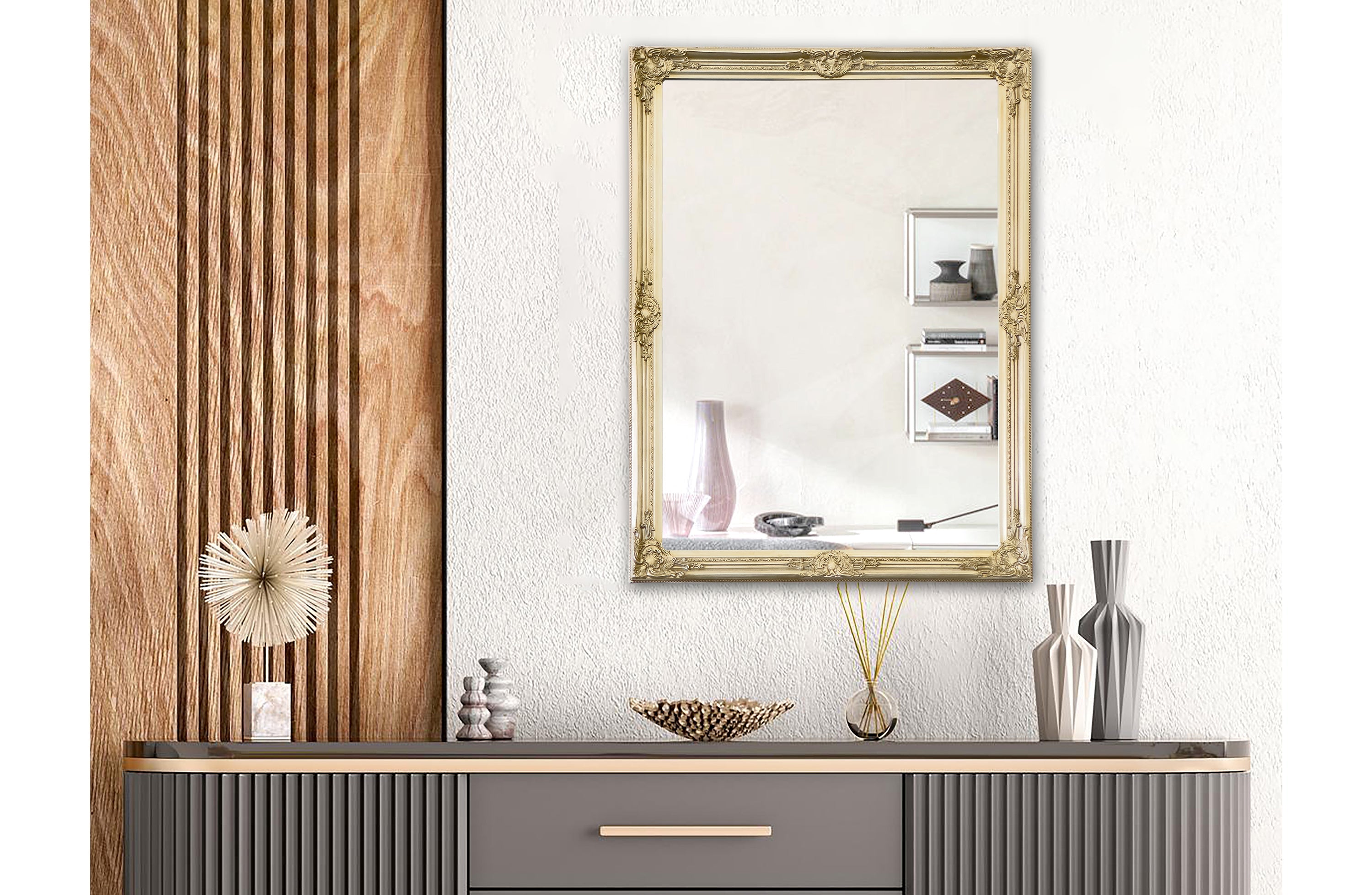 French Provincial Ornate Mirror - Champagne - Small 80cm x 110cm