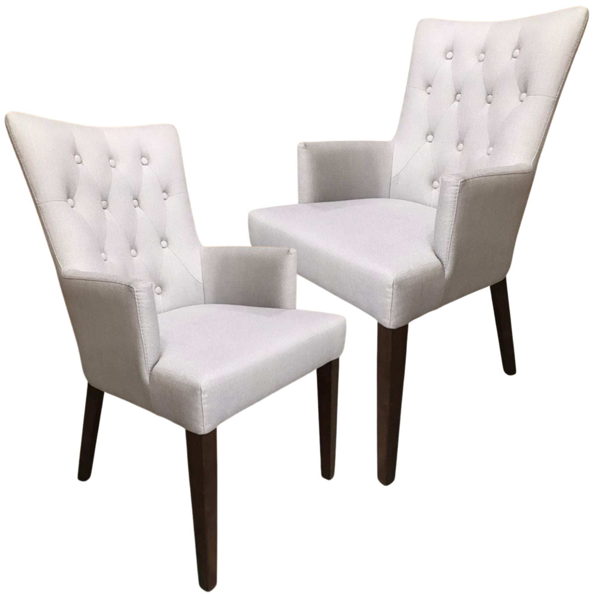 Florence Set of 2 Carver Fabric Dining Chair French Provincial Solid Timber