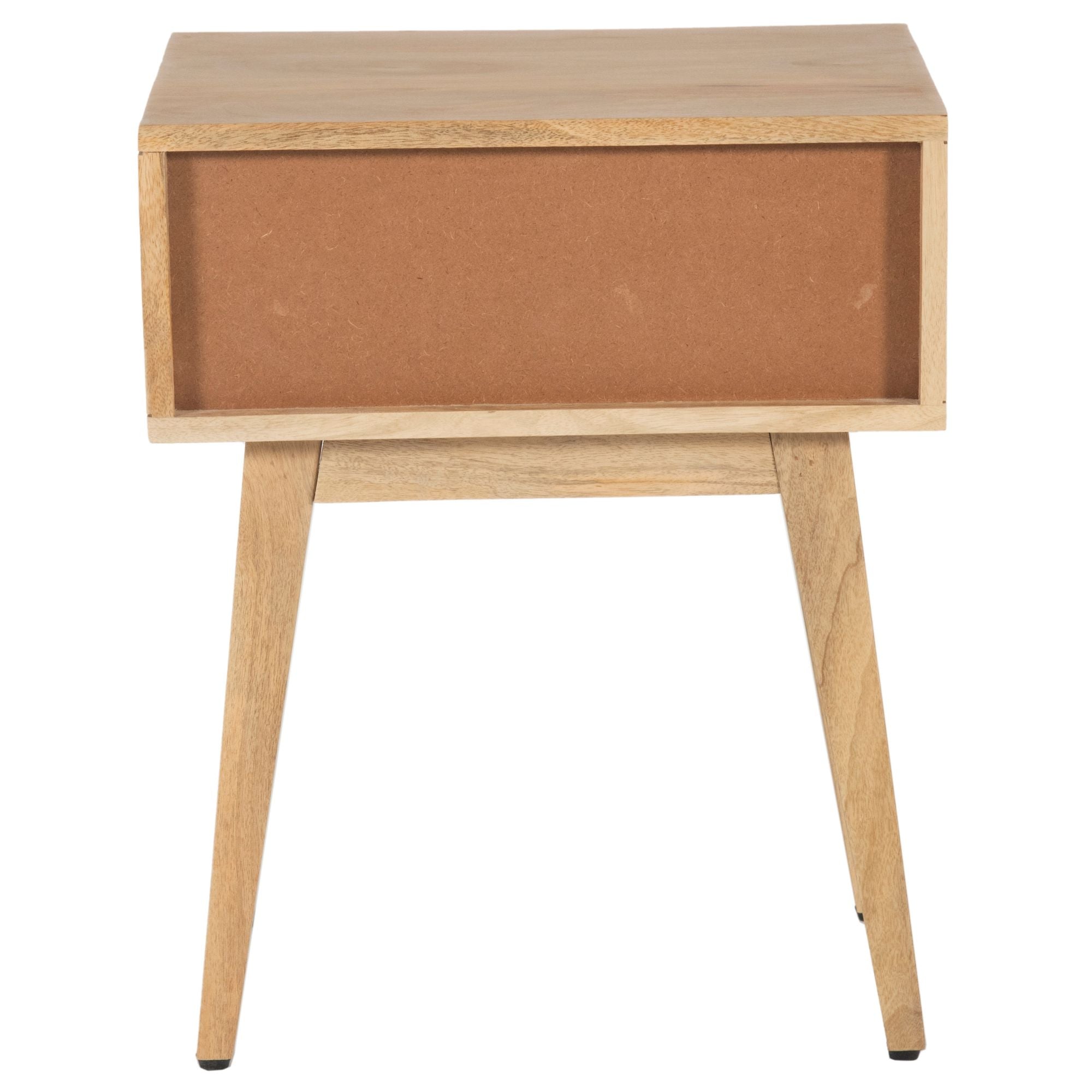 Olearia Bedside Table 1 Drawer Storage Cabinet Solid Mango Wood Rattan Natural