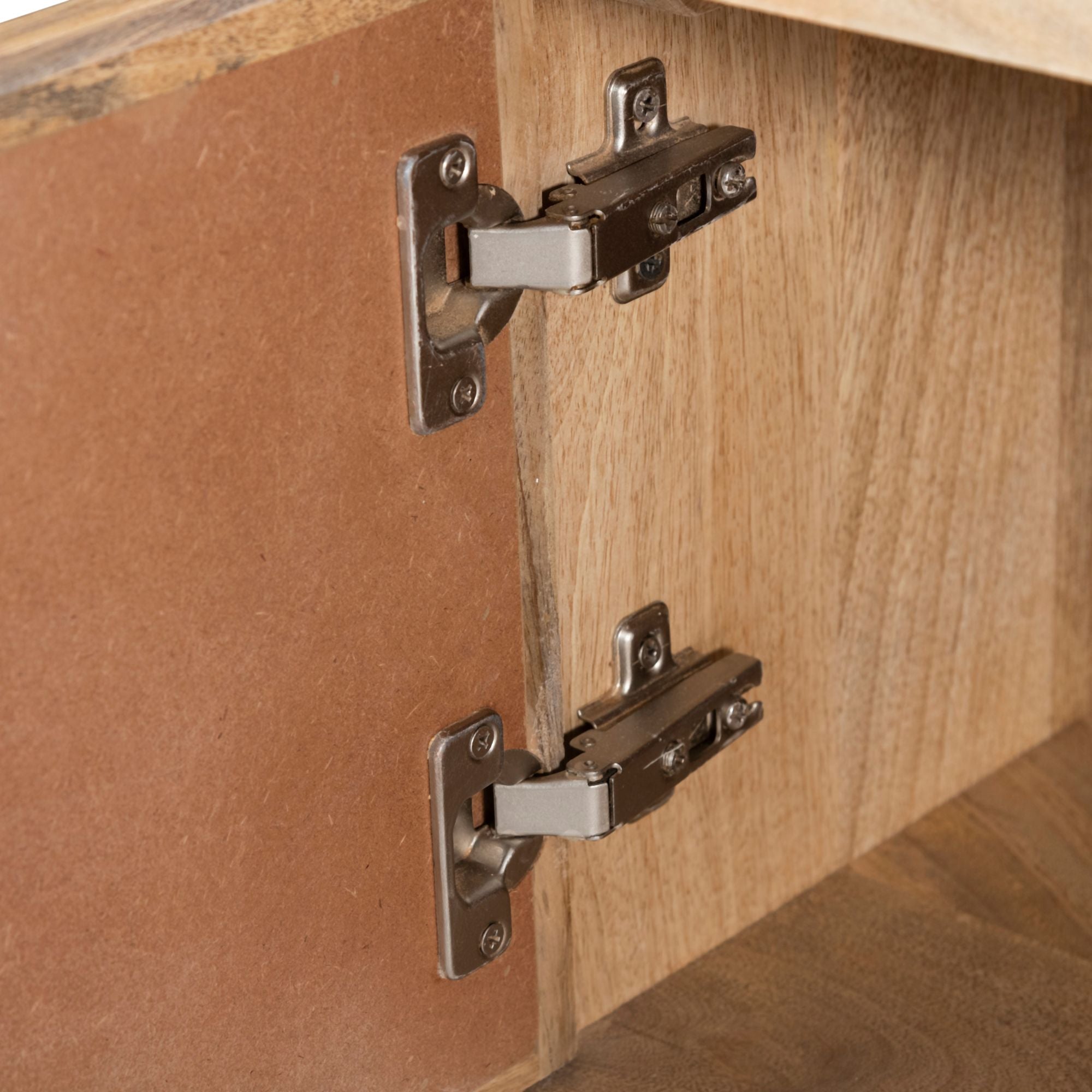 Olearia ETU Entertainment TV Unit 175cm Solid Mango Wood Rattan 2 Door Natural