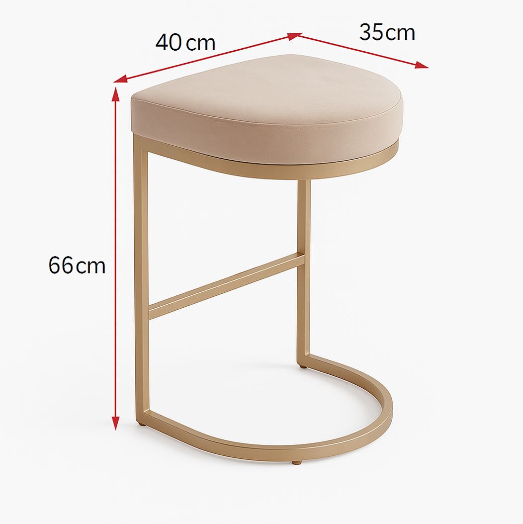 Interior Ave - Royale Light Taupe Velvet Kitchen Bar Stool