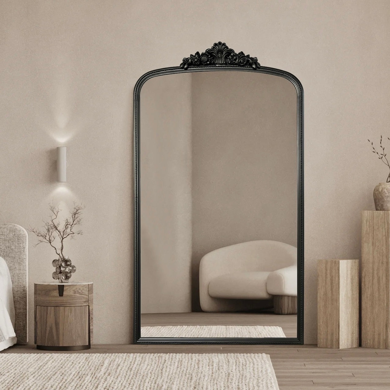 Interior Ave - Helena Leaner Mirror - Black