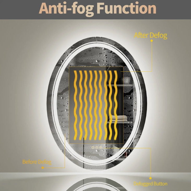Interior Ave - 50 x 70cm Oval Frameless LED Bathroom Mirror