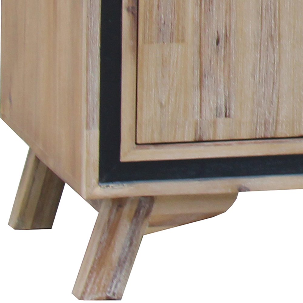 Buffet Sideboard in Silver Brush Colour with Solid Acacia & Veneer Wooden Frame Storage Cabinet with Drawers