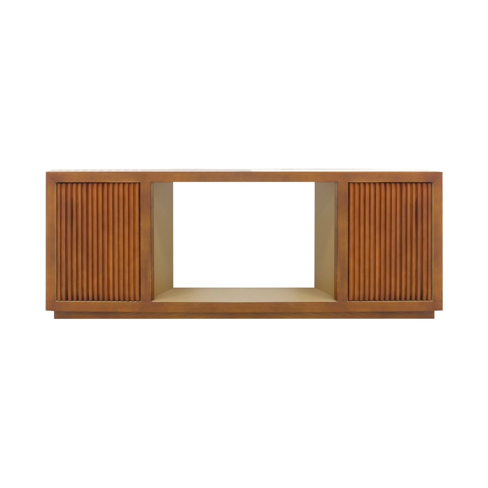 TV Cabinet MDF Brown Colour Two Sideboards Open Space