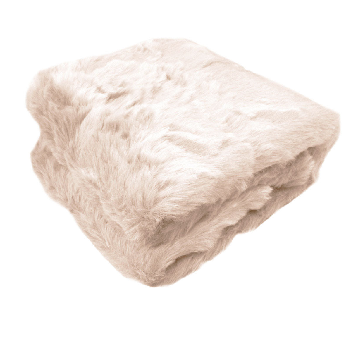 Ariana Long Fleece Faux Fur Throw Rug Peach