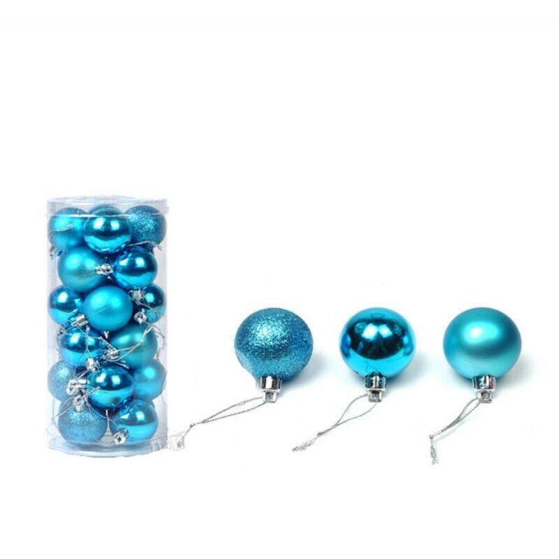 24Pcs/Pack Christmas Tree Xmas Balls Decorations Baubles Party Wedding Ornament - Dark Blue