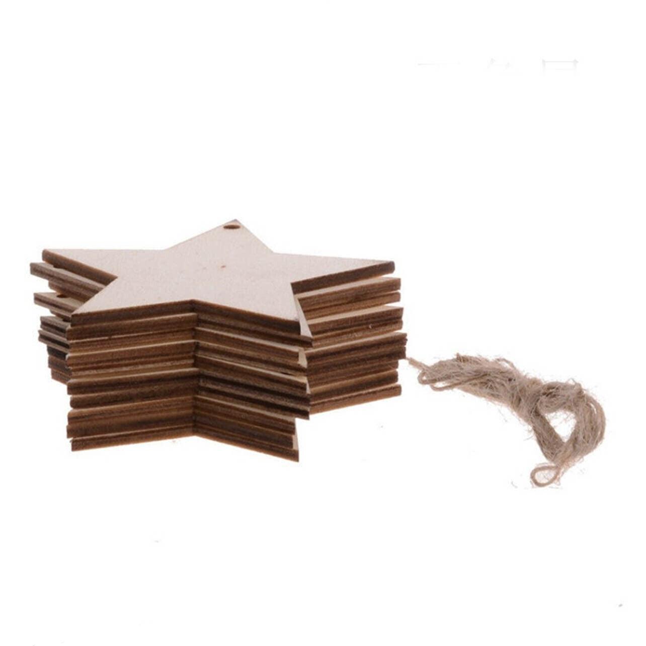 Wooden Christmas Hanging Ornament for Tree DIY Craft Decoration 10pcs - Deer02