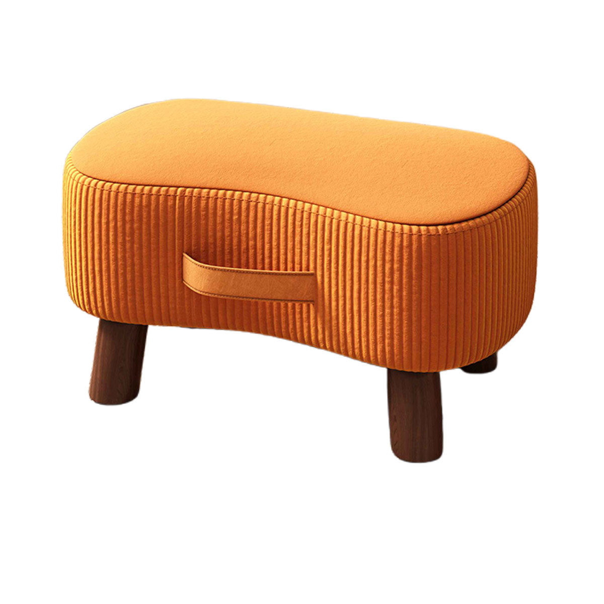 Small Stool for Home Simple Shoe Changing Low Seat Stool Wooden Household Use - Beige