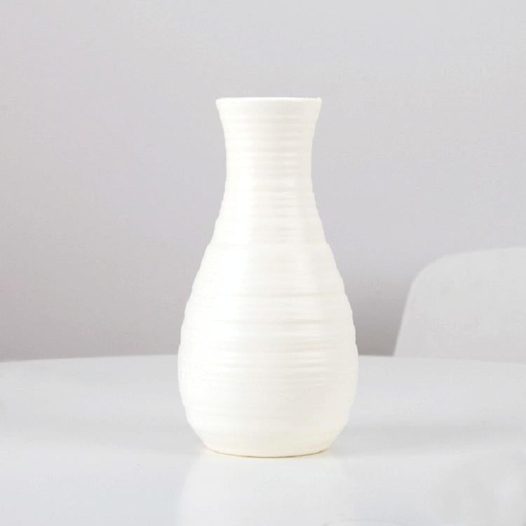 Creative Desktop Flower Vase - Modern Plastic Decoration - Milk White