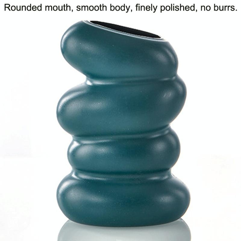 Imitation Glaze Porcelain Spiral Vase for Wet & Dry Flower Arrangements - White