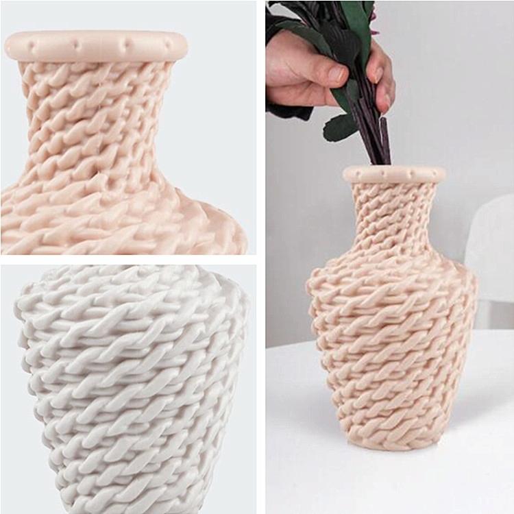 Versatile Plastic Vase for Fresh and Dried Floral Arrangements - Pink
