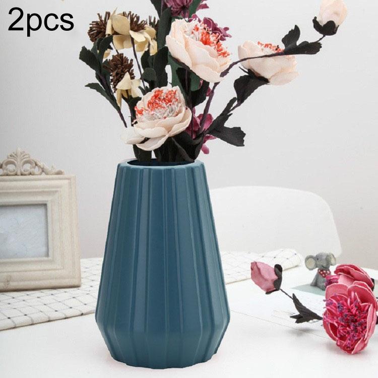 2-piece Plastic Vase for Creative Flower Arrangements - Pink