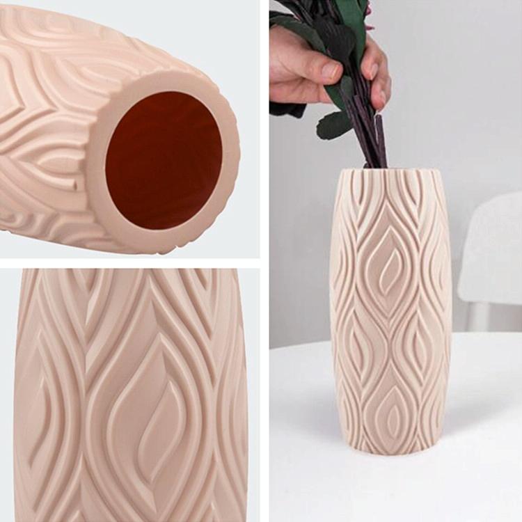 2-piece Plastic Vase Set for Creative Flower Arrangements Wet and Dry Decor - Pink