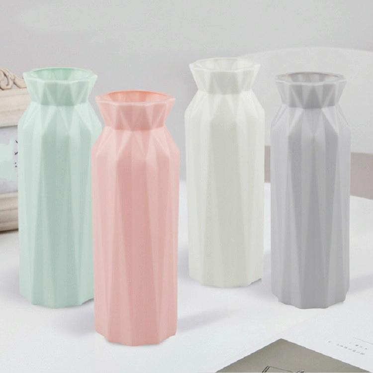 2-pack Plastic Round Vases - Simple Anti-fall Home Decor Ornaments - Green