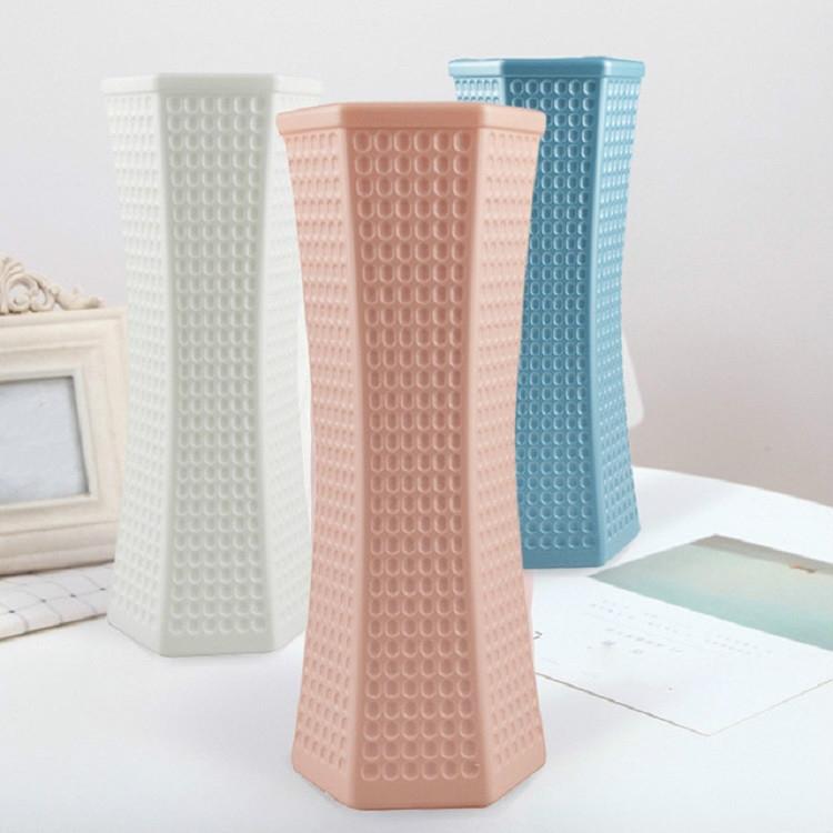 Versatile Plastic Vase for Creative Wet and Dry Flower Arrangements - Pink