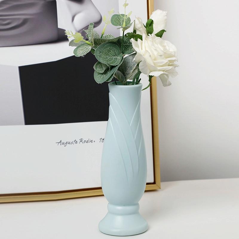 Imitation Porcelain Petal Vase for Drop-proof Home Decor - Pink