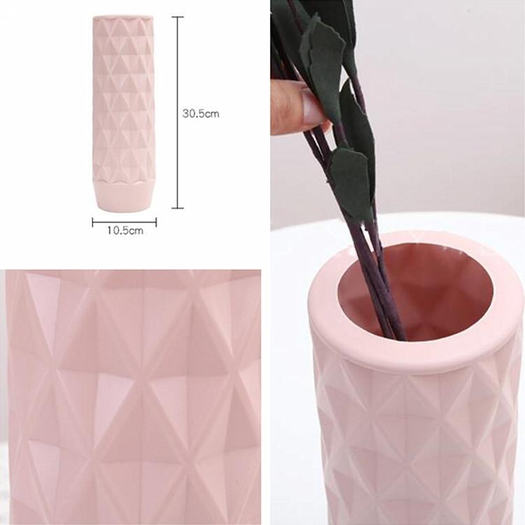Creative Plastic Vase for Home Decoration - Flower Arrangement Container - Pink