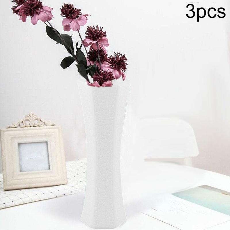 3-piece Plastic Hydroponic Vase Set for Creative Home Decor - Pink
