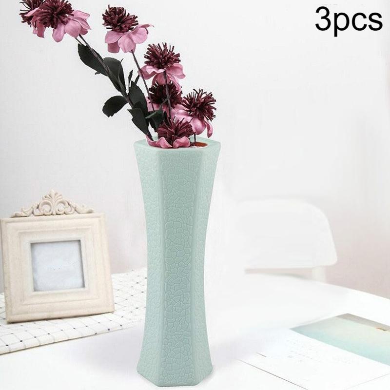 3-piece Plastic Hydroponic Vase Set for Creative Home Decor - Pink