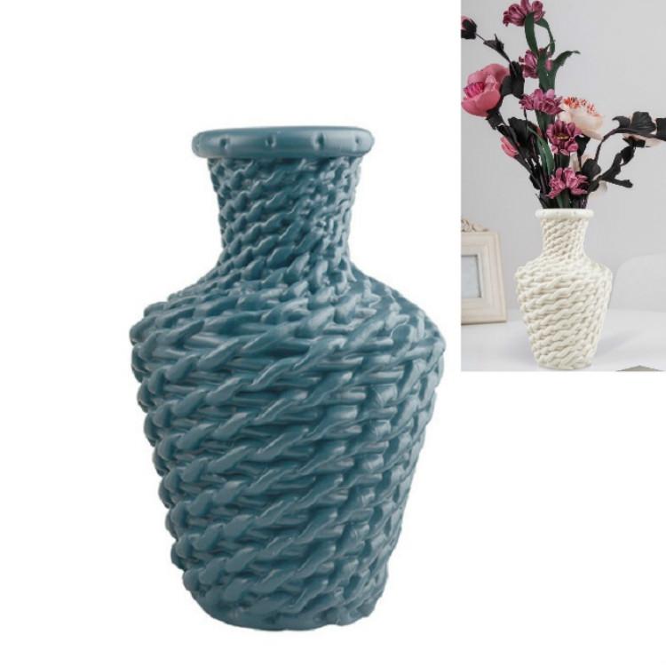 Versatile Plastic Vase for Fresh and Dried Floral Arrangements - Blue