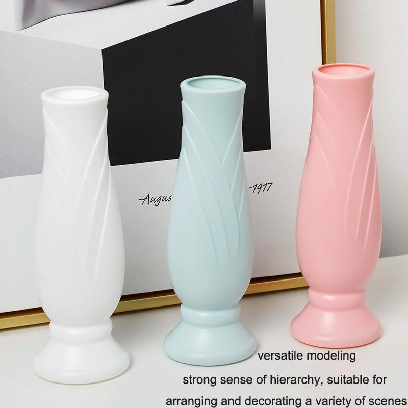 Imitation Porcelain Petal Vase for Drop-proof Home Decor - White