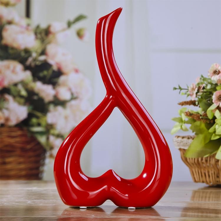 Creative Heart-shaped Ceramic Flower Vase for Home Office or Wedding Decor - Yellow