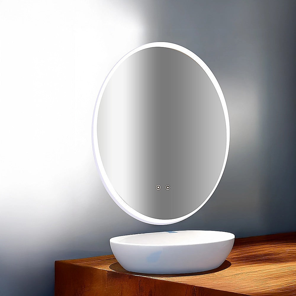 Oval Mirror LED Anti-Fog Illuminated Bathroom Living Room