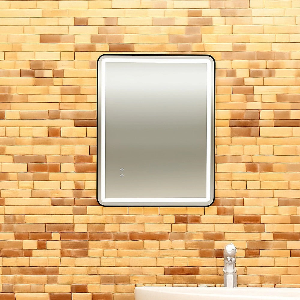 Rectangular Mirror LED Anti-Fog Illuminated Bathroom Living Room - 90x70cm