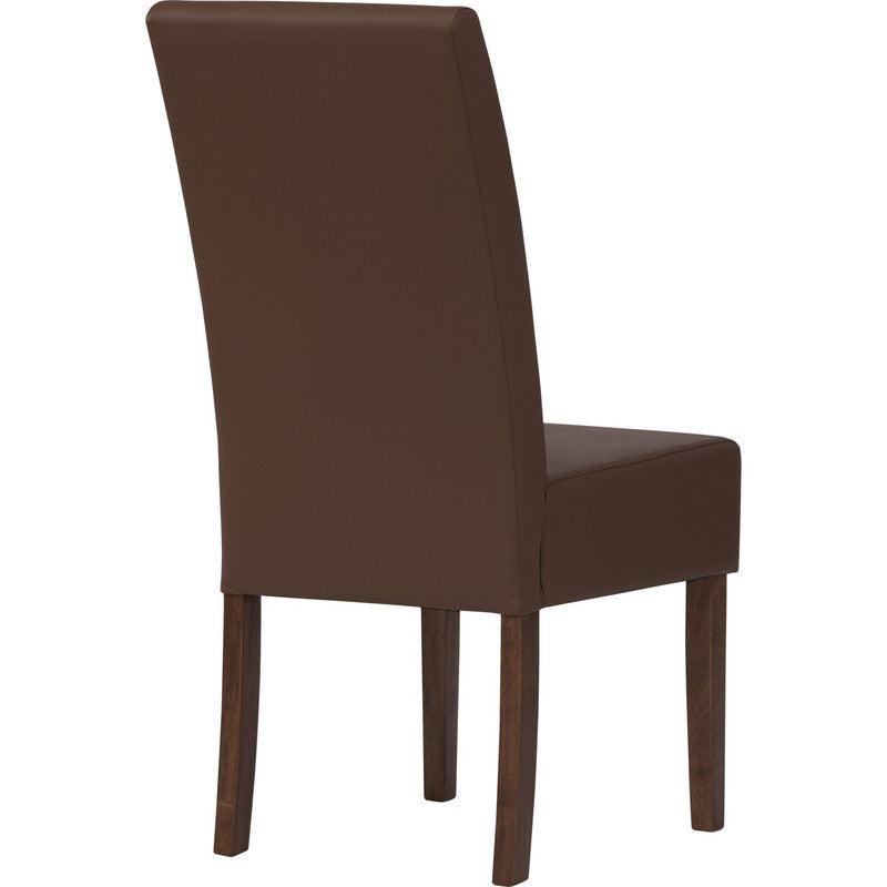 Mesi Dining Chair x2 - Cocoa Legs Mocha Colour Vinyl Upholstery