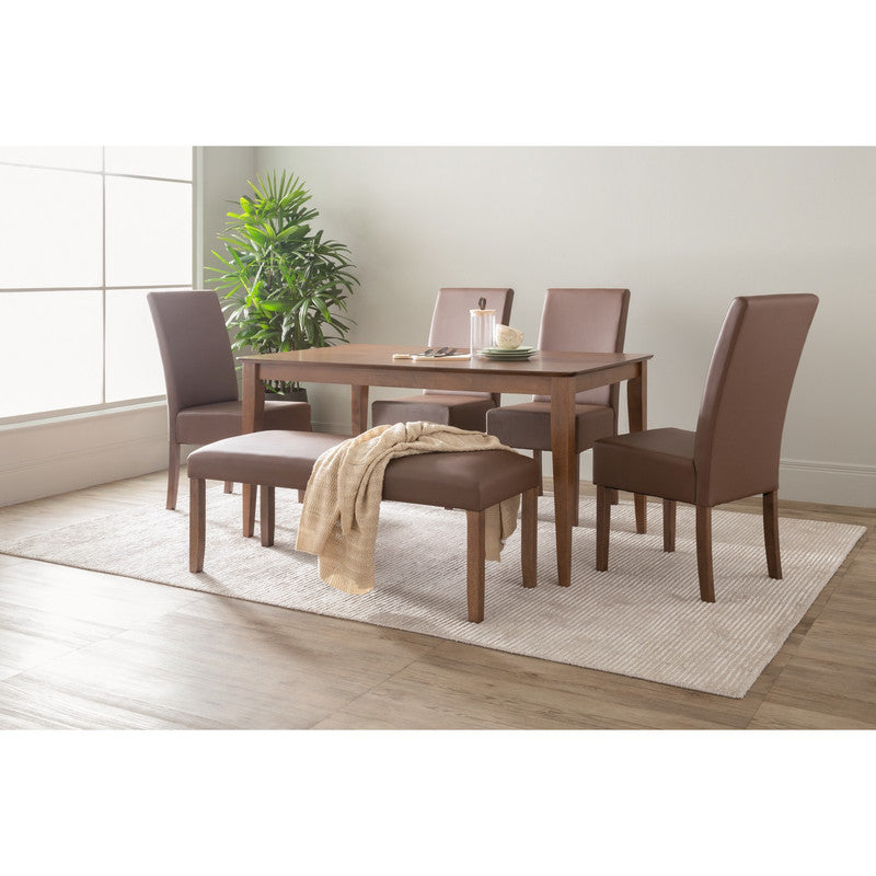Mesi Dining Chair x2 - Cocoa Legs Mocha Colour Vinyl Upholstery