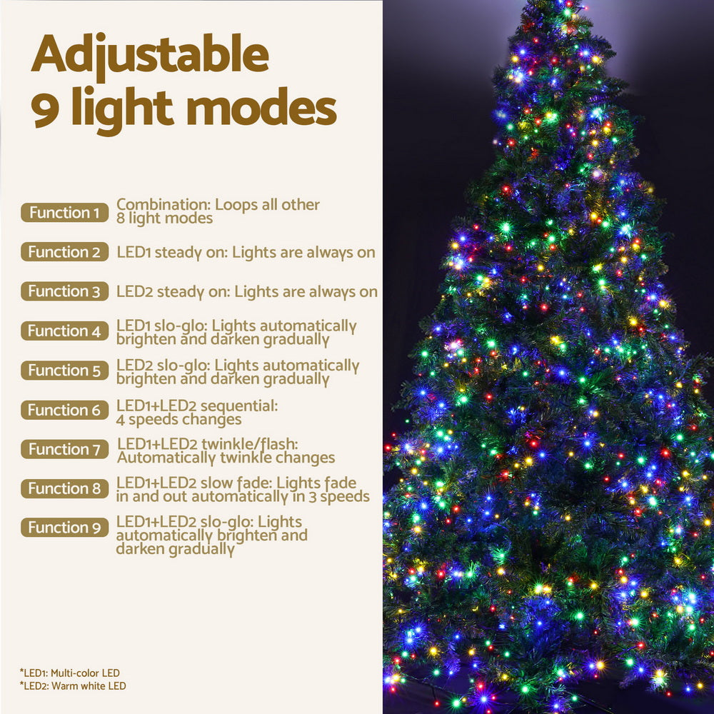 Jingle Jollys Christmas Tree 2.1m Xmas Tree Decoration 8 Light Mode Multi Colour