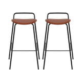 2x Artiss Bar Stools Kitchen Counter Stools Metal Brown
