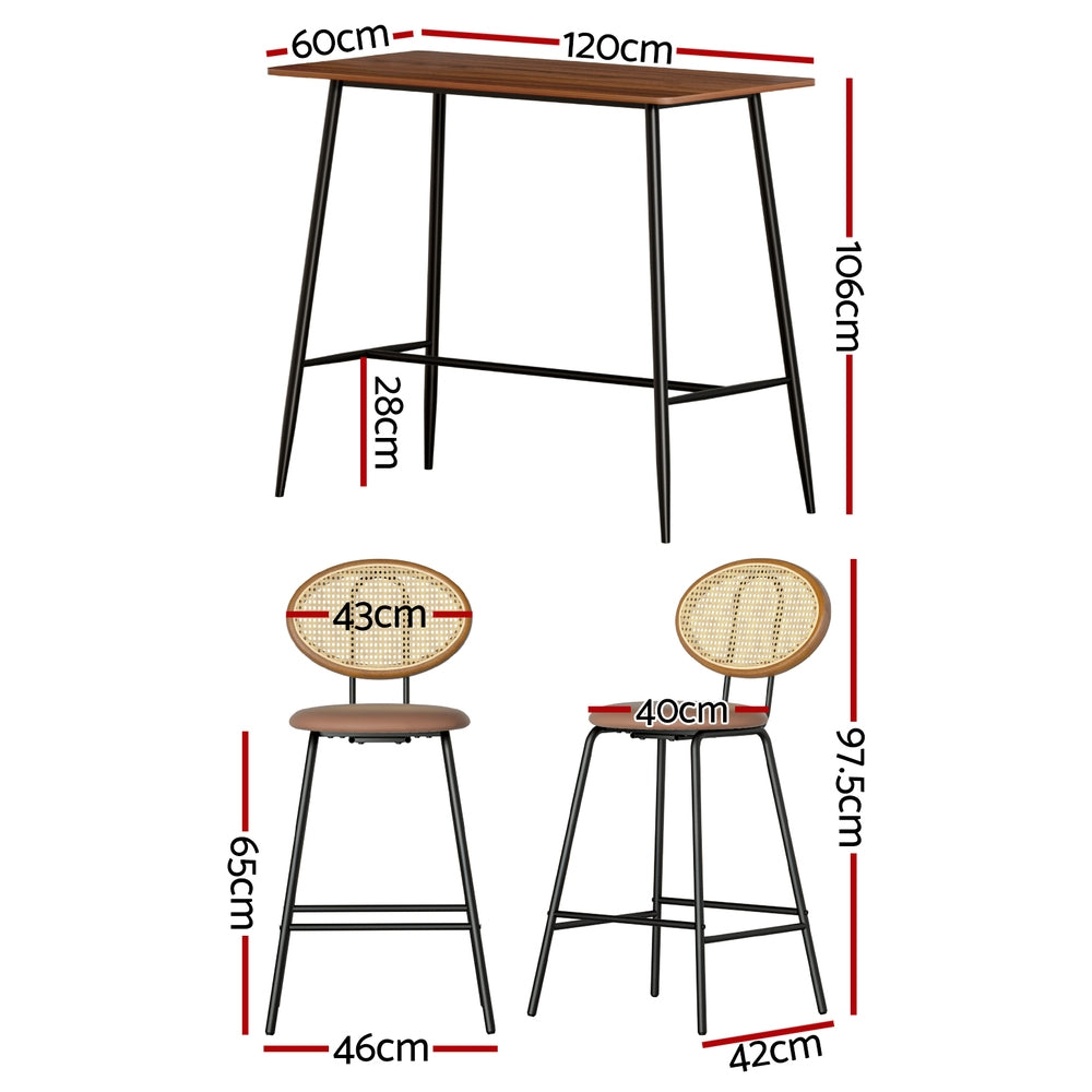 Artiss Bar Table Stools Set Dining Desk Industrial Kitchen Chairs Cafe Pub