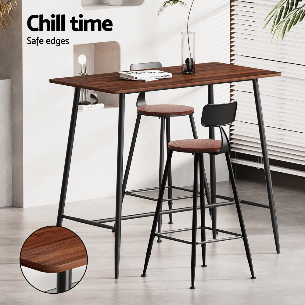 Artiss Bar Table and Stools Set Dining Desk Kitchen Chairs Cafe Pub