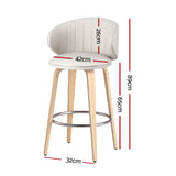 4x Artiss Bar Stools Dining Chairs Contoured Leather Wood Stool