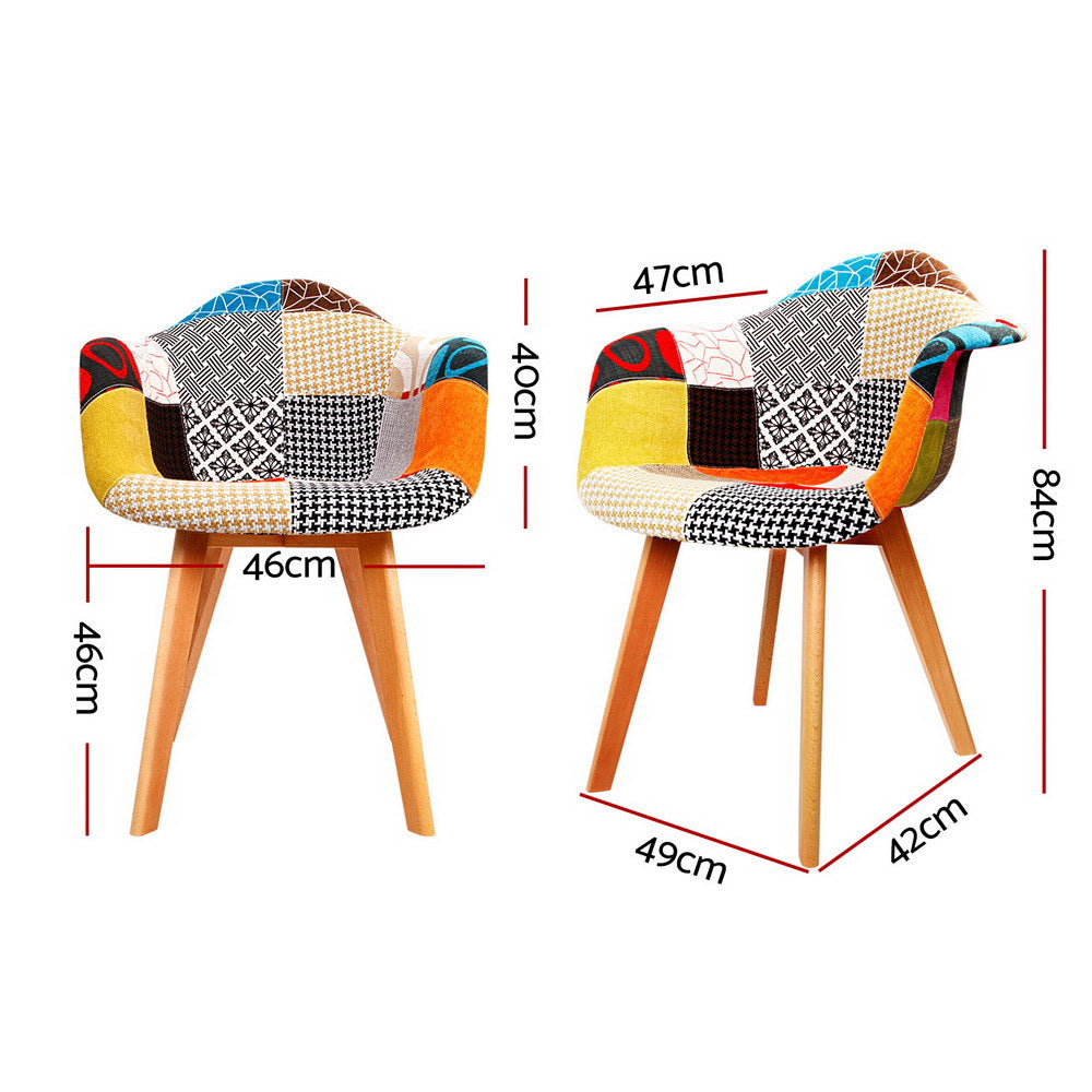 Artiss Dining Chairs Set of 4 Fabric Retro Replica DSW