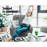 Artiss Armchair Linen Fabric Grey Charcoal